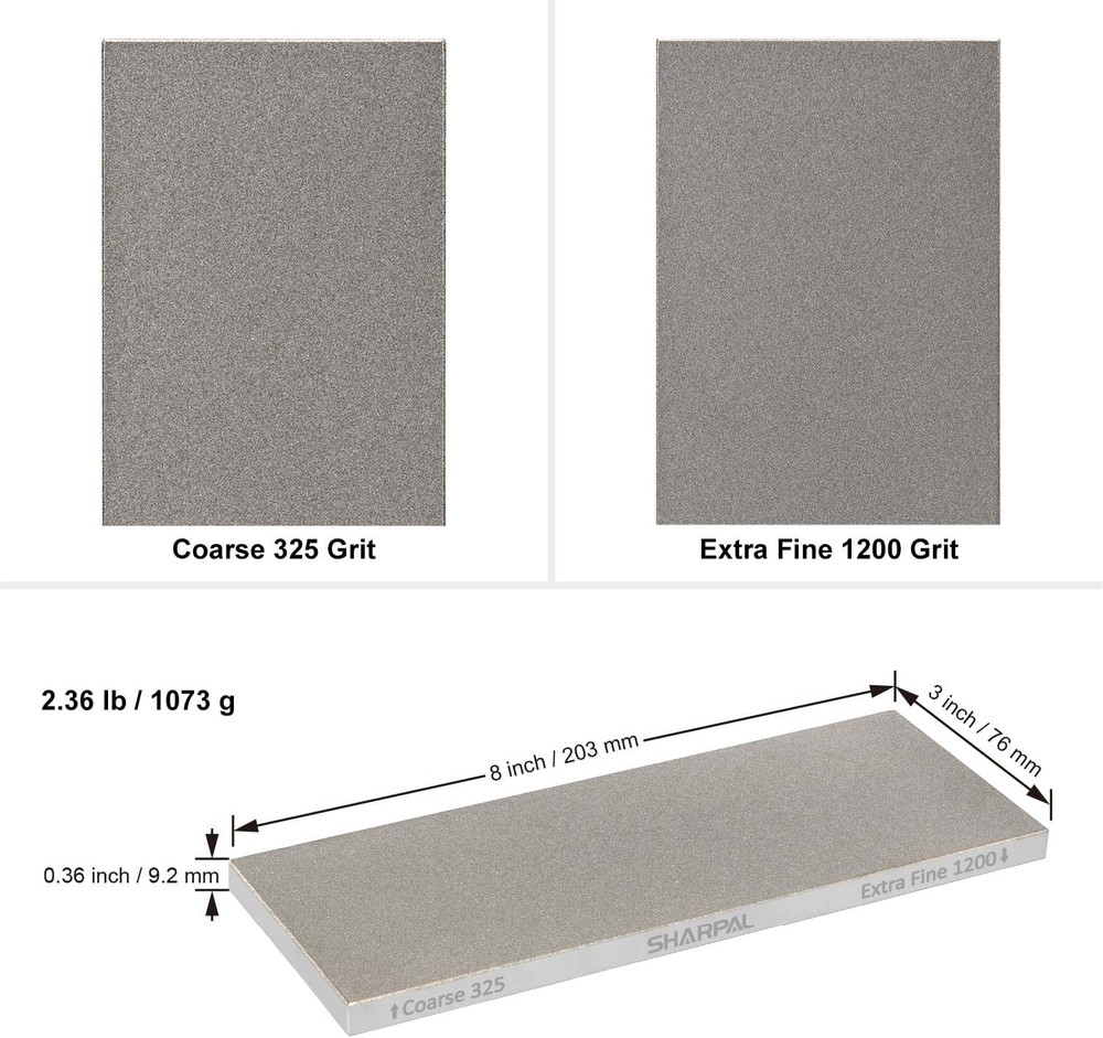 Double-sided Diamond Sharpening Stone for Knives with Storage Case & Angle Guide