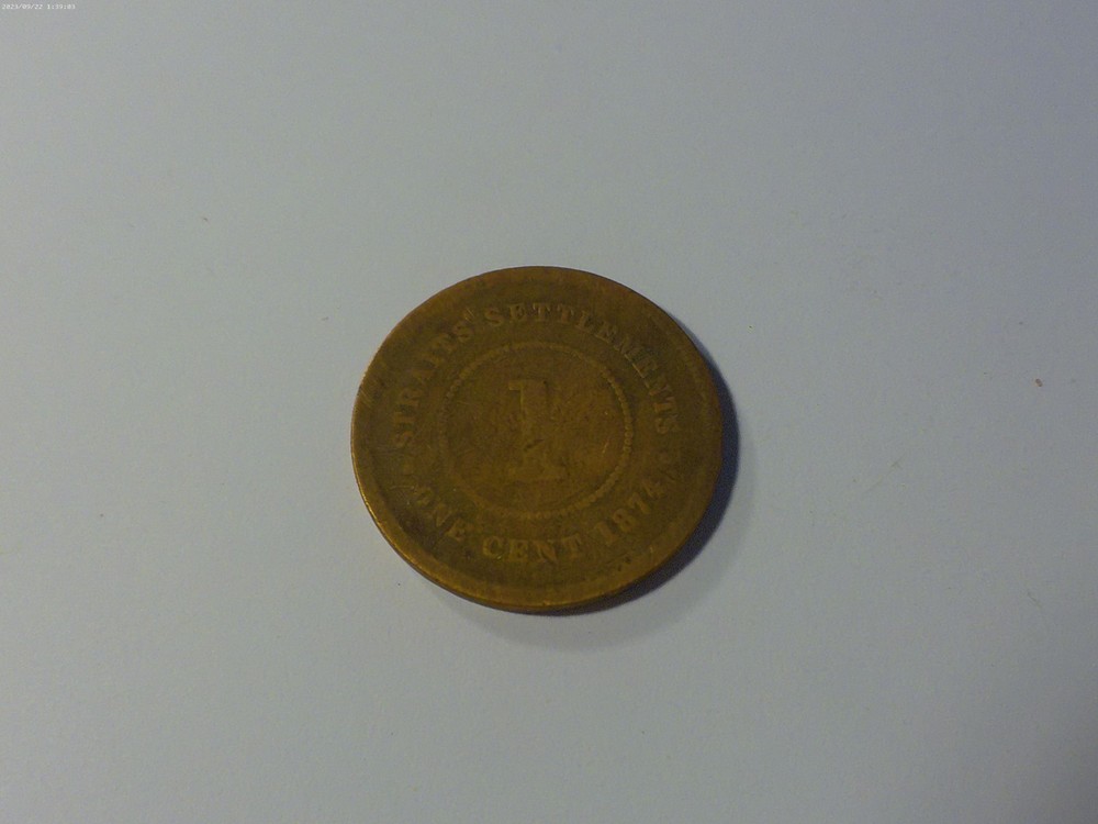 1874 Victoria Straits Settlement One Cent Coin