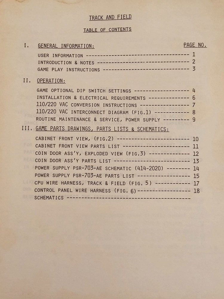 CENTURI TRACK & FIELD SERVICE MANUAL