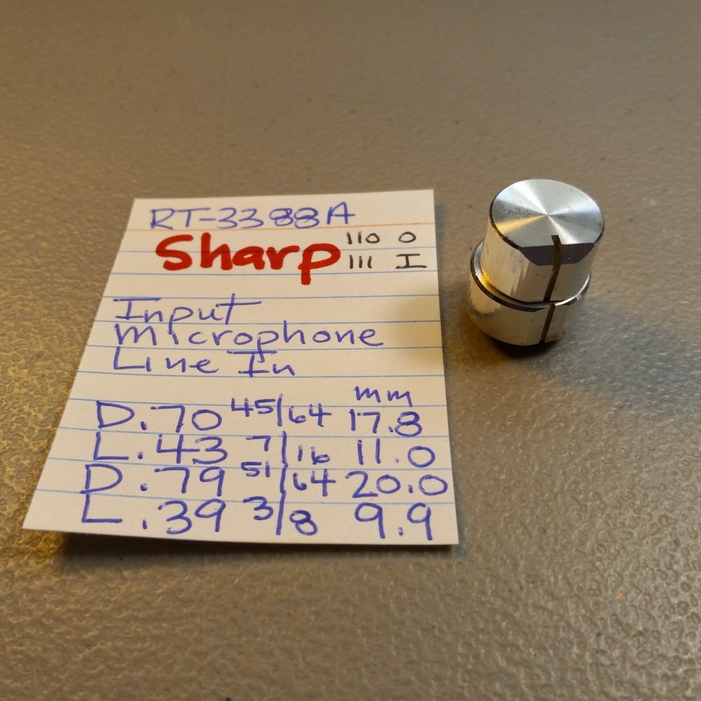📈 SHARP 🤩 JKNBk0164AFSA JKNBK0164AFSA INPUT KNOB SET 🤩 RT-3388A CASSETTE DECK