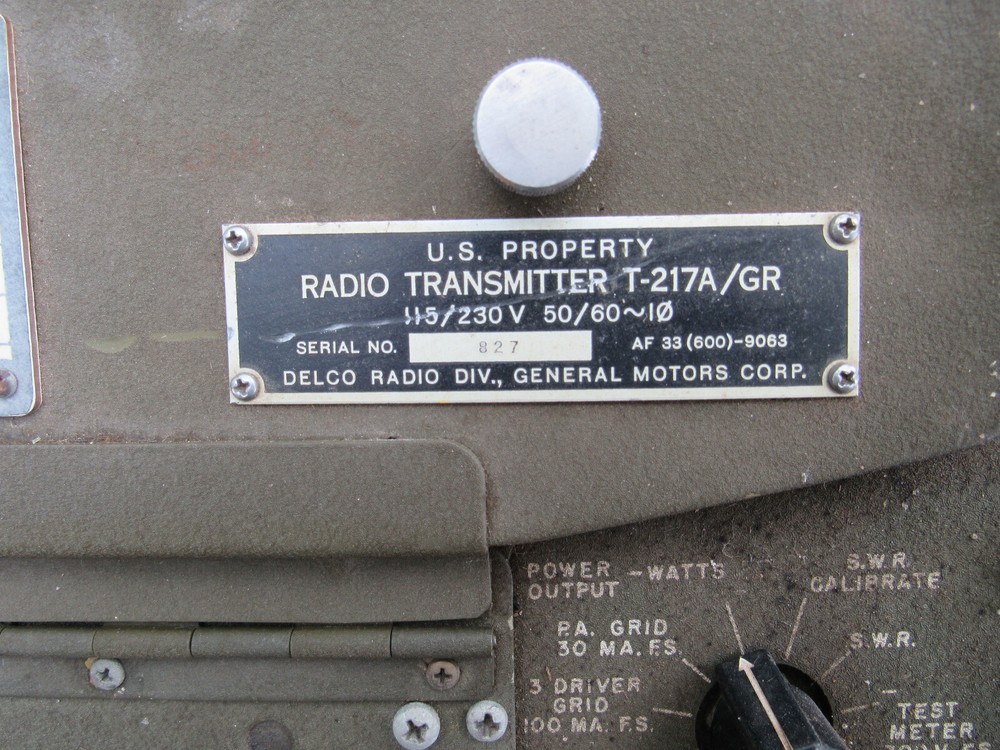 Vintage US Military Radio Transmitter T-217A/GR General Motors Co HAM Radio