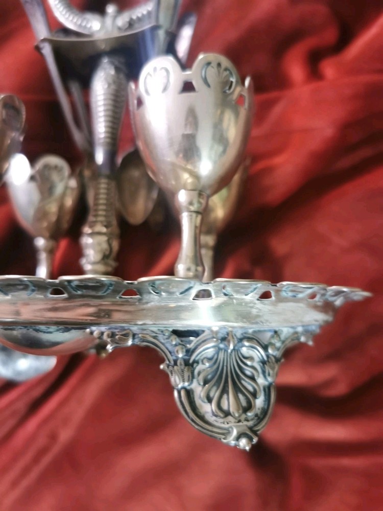 Antique Silver-Plated Victorian Egg Server. A B & Co. Excellent.