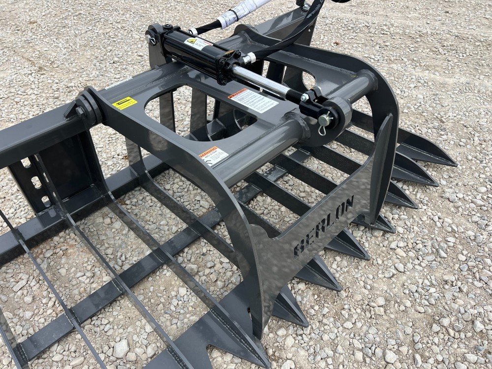 Berlon 66" Compact Tractor Root Brush Grapple Attachment Fits Skid Steer Loader