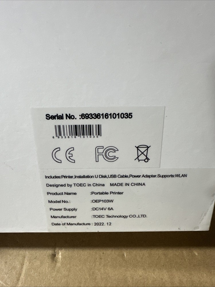 TOEC Mini 1 Tattoo Stencil Maker Transfer Printer Thermal Copier- Opened Box