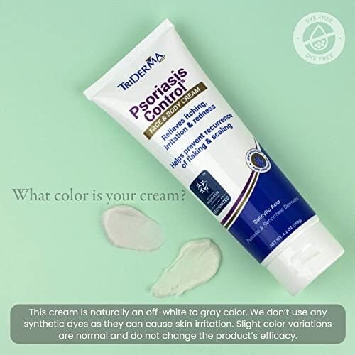 TriDerma Psoriasis Control Face and Body Cream, Cortisone-Free 4.2 Ounces