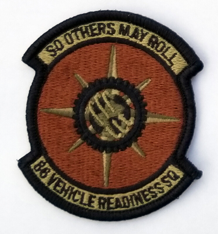 US Air Force 86th Vehicle Readiness Squadron Subdued Hook Back Patch