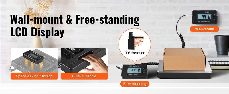 SucceBuy 440lbs Digital Shipping Scale with Timer Tare Function HD LCD Screen...