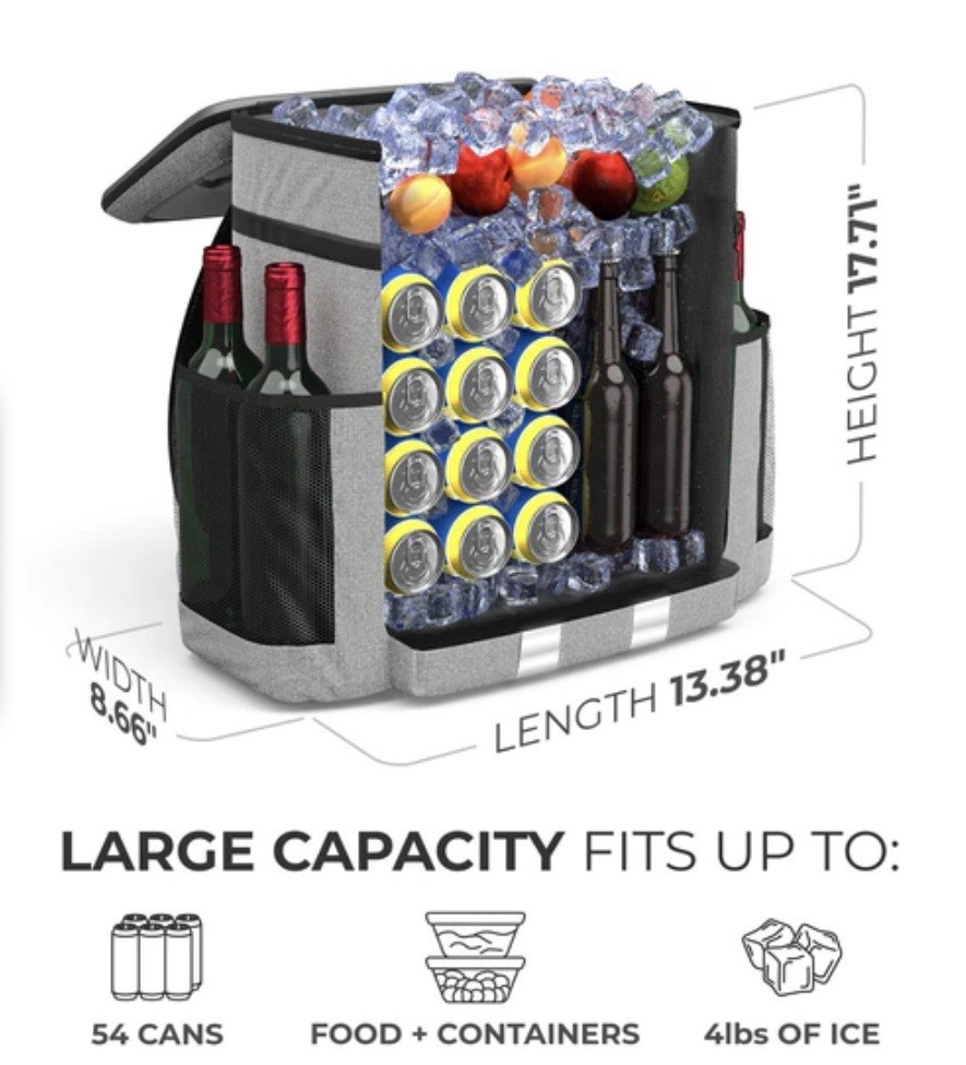 NEW $63.99 Large Capacity Gray Cooler Backpack