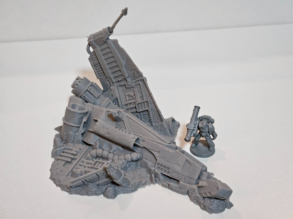 Crashed spaceship crashed fighter craft rocky terrain crashed spaceship 005