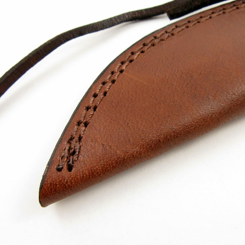 Knife Sheath Leather Belt Fixed-Blade Brown 10" - Fits Blade up to 5.5" x 1.25"
