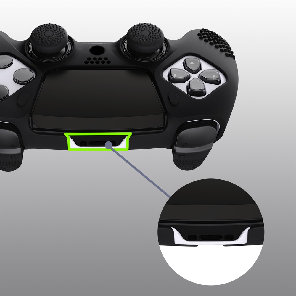 Soft Rubber Protector Skin for PS5 Edge Controller w/6 Thumb Grip Caps