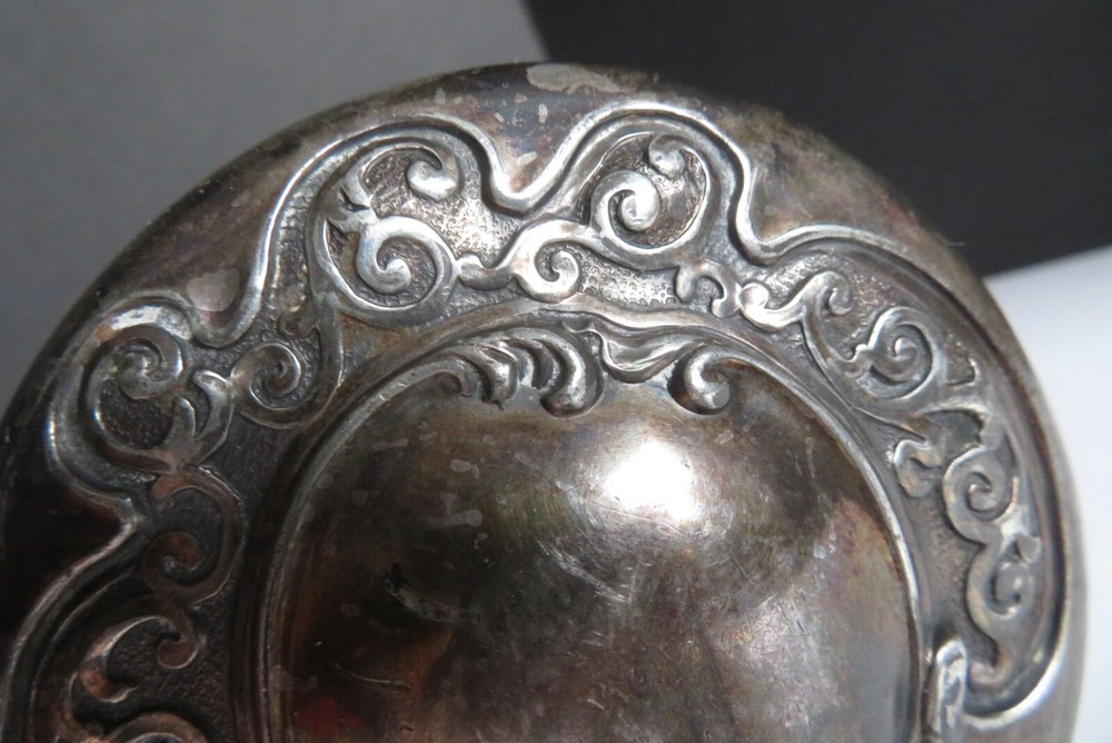 VINTAGE 3" Sterling OR Silver Plate *VIDEO* Candy/Sugar Jar Lid W/Ornate Pattern