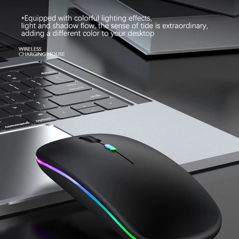 RGB Bluetooth Wireless Mouse Rechargeable Ergonomic USB for PC Laptop iPad