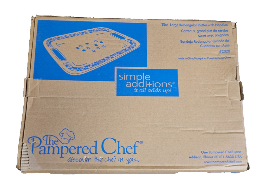 Pampered Chef Tiles Rectangular Platter w/Handles #2028