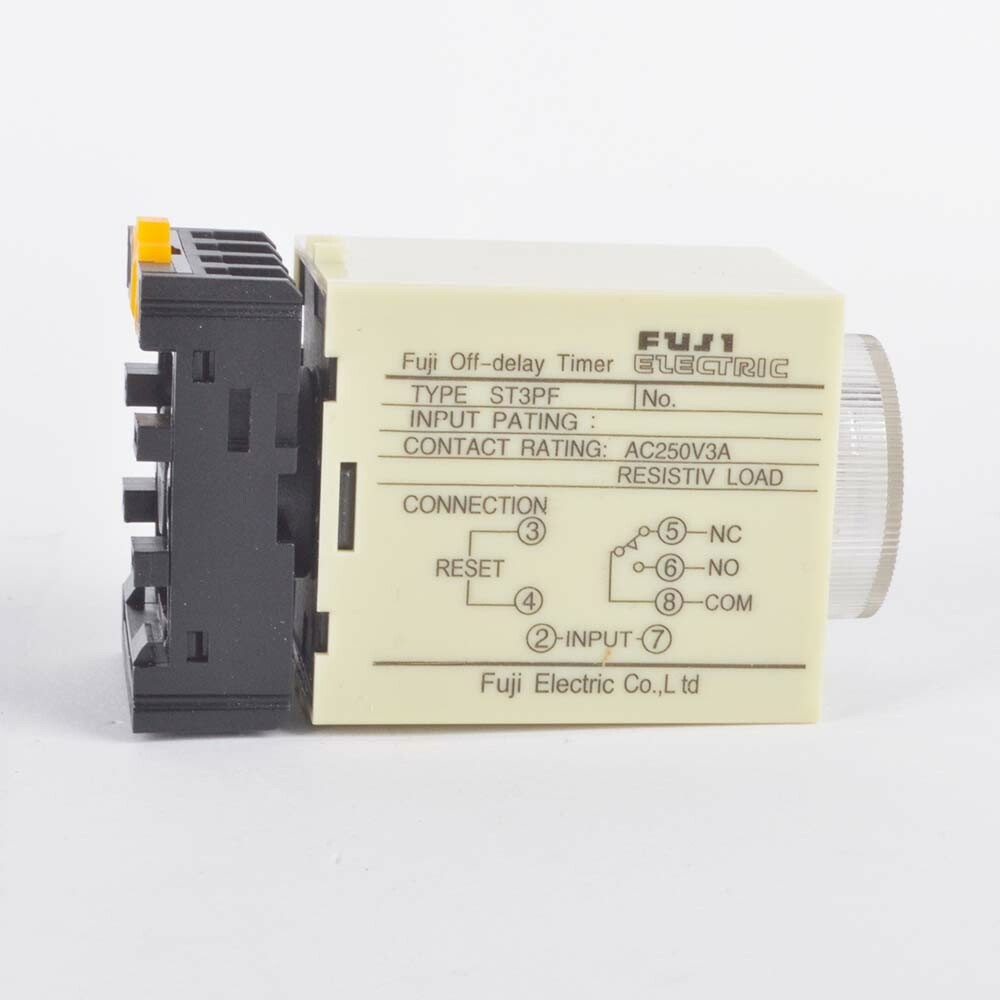 ST3PF 110V Power Off Delay Timer Time Relay 0-10min With PF083A Socket Base