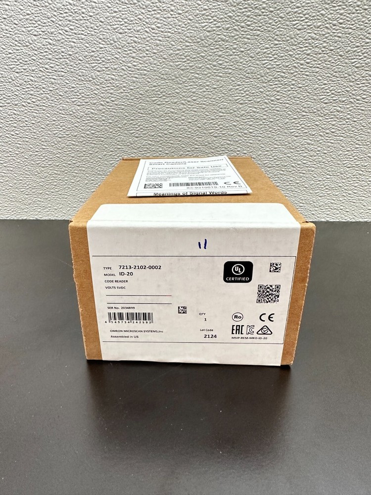 OMRON Microscan MicroHAWK ID-20 Type 7213-2102-0002 Fixed Barcode Scanner