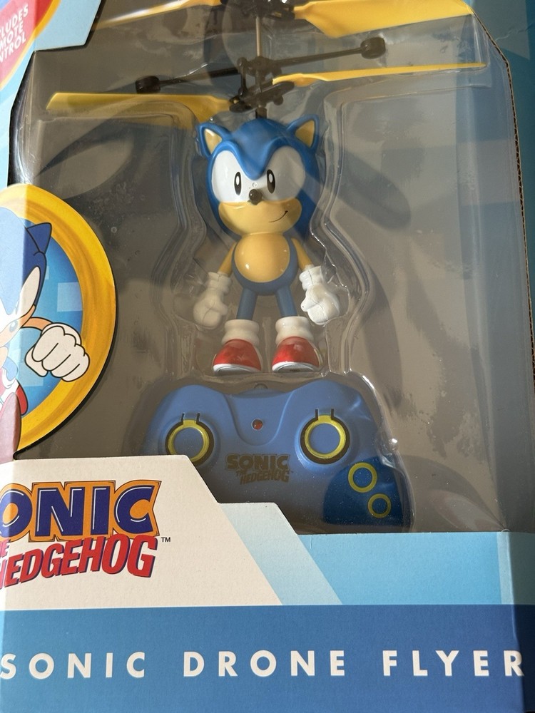 Sonic the Hedgehog Heli-Drone Flyer with Remote Control & Hand Sensor - New