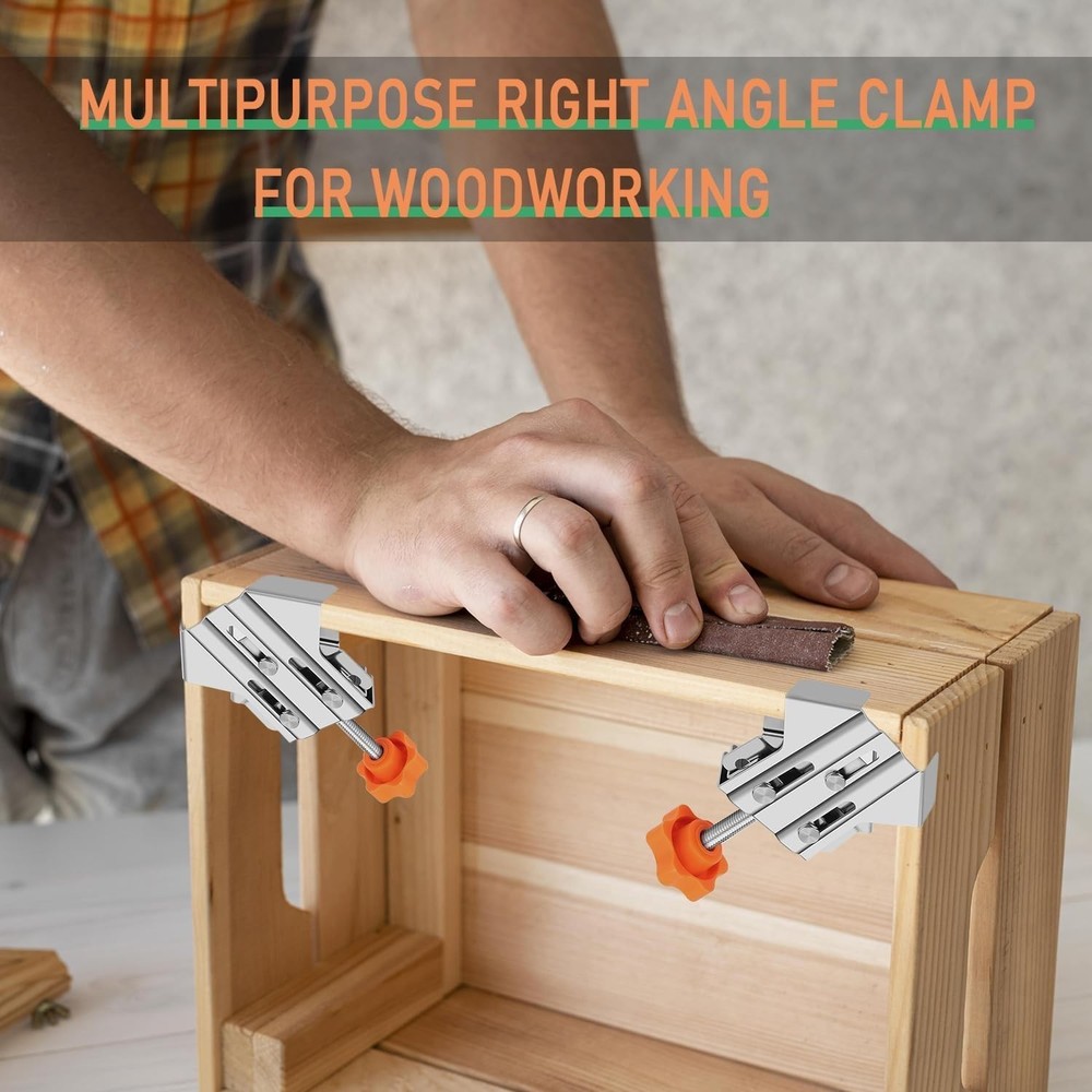 2PCS Right Angle Clamp Multi 90° Woodworking T-shaped Corner Clamp Open Style