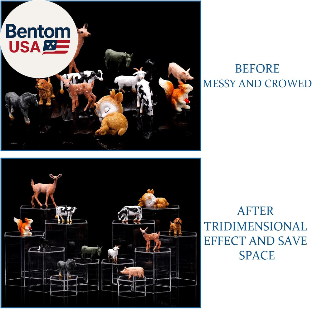 Hexagonal Jewelry Display Risers Hexagonal Market Display Risers Stands Acrylic