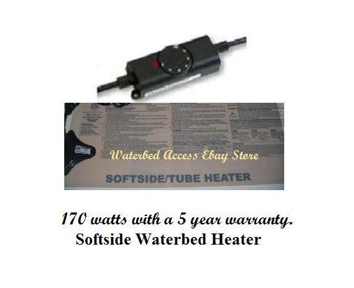 Full Size SOFTSIDE WATERBED MATTRESS w/ Bamboo Cover, Free Flow and Heater