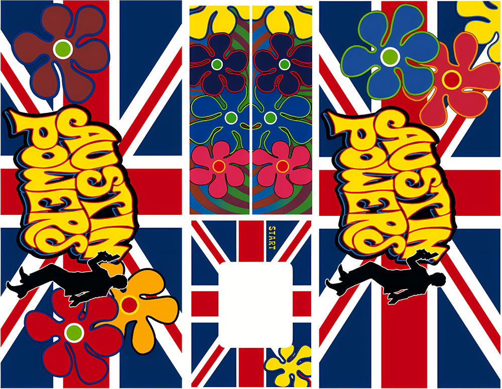 Austin Powers Pinball Machine Custom CABINET Decal Set