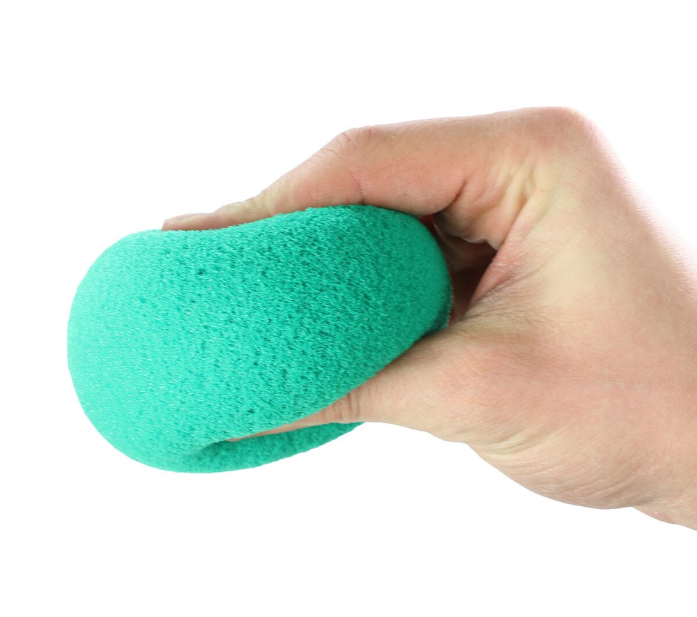 CanDo Memory Foam Squeeze Ball - 3.5" diameter - Green, medium