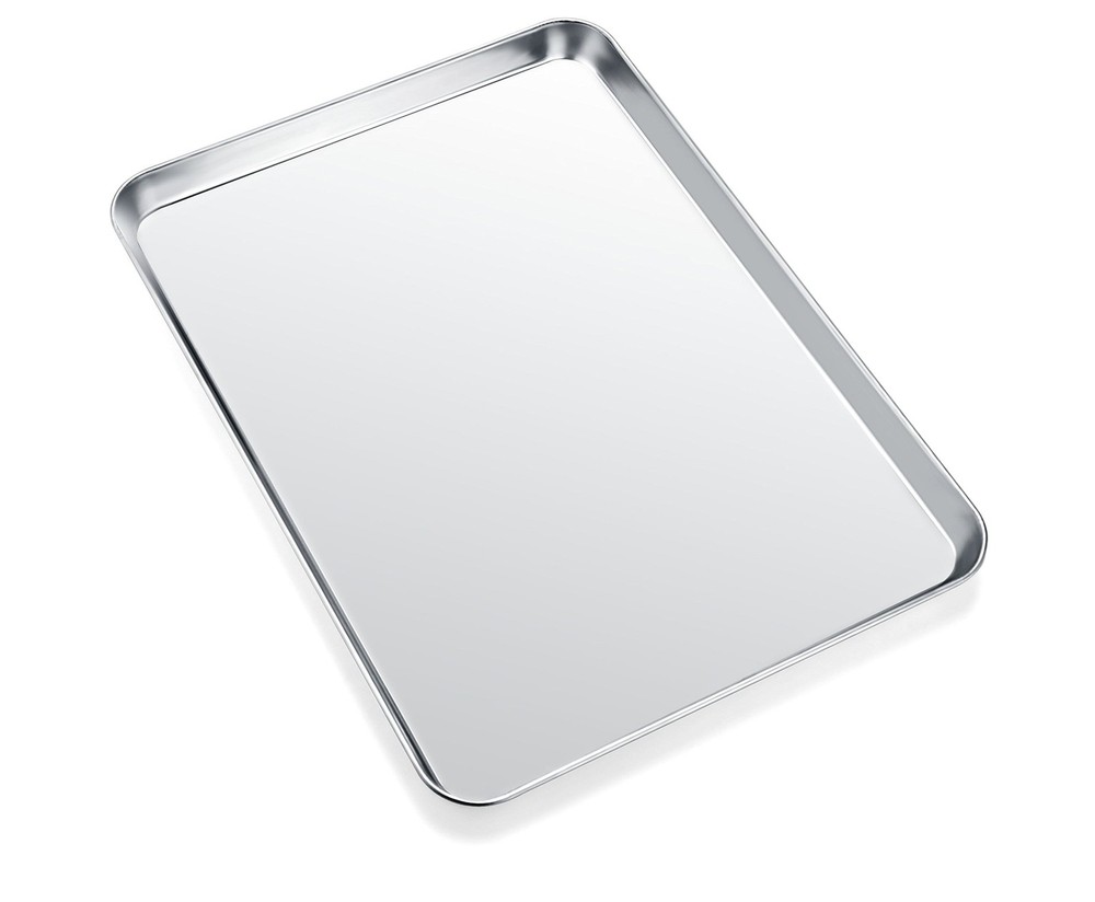 Cookie Sheets for Baking, Stainless Steel Baking Sheet 12inch, Silver