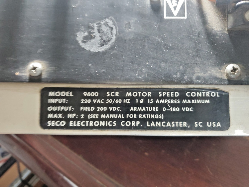 SECO ELECTRONICS SCR MOTOR SPEED CONTROL 9600 (VR14)