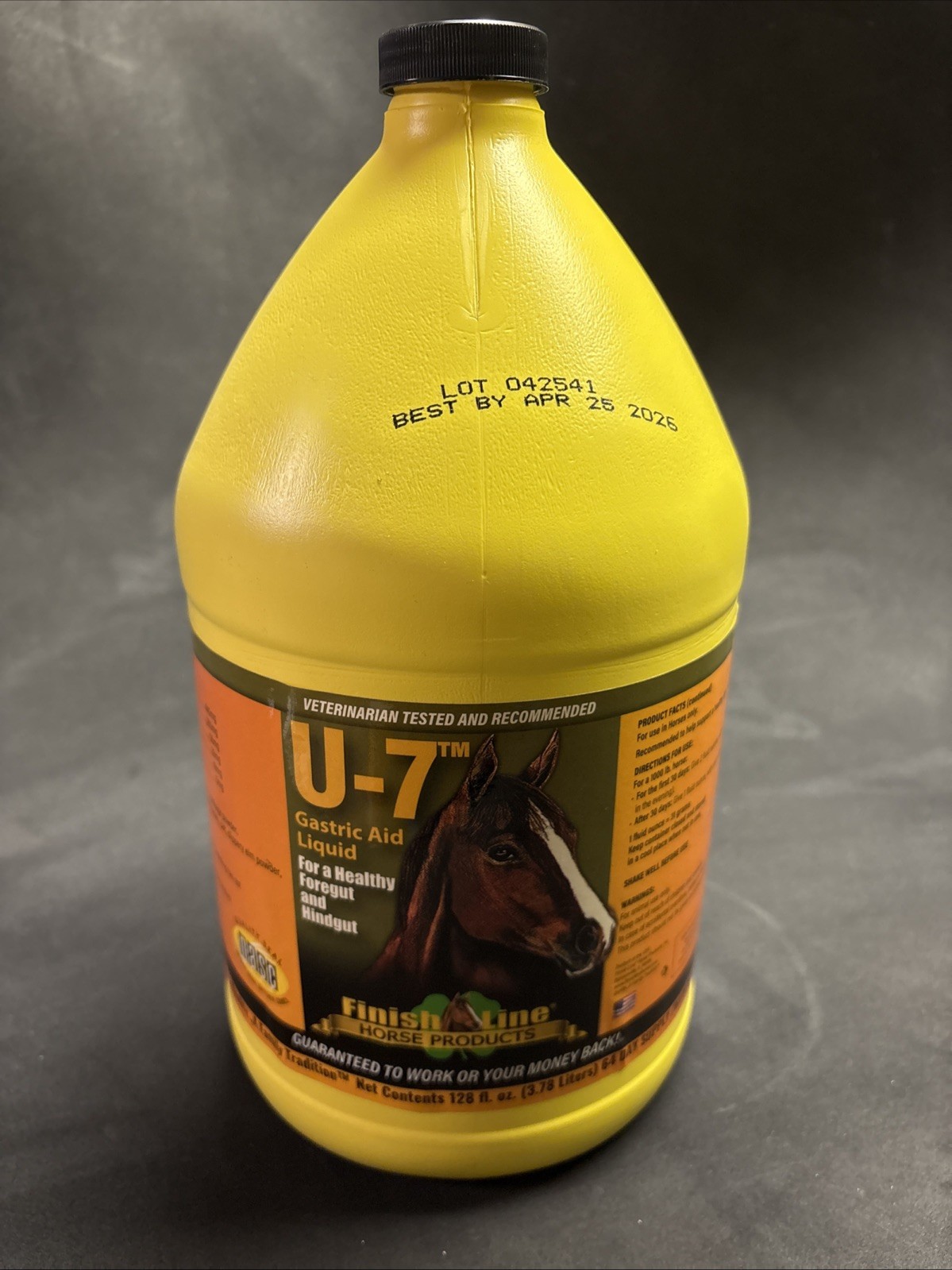 U-7 Gastric Aid Liquid Digestive Health Safe for Foals Equine Horse 128 oz