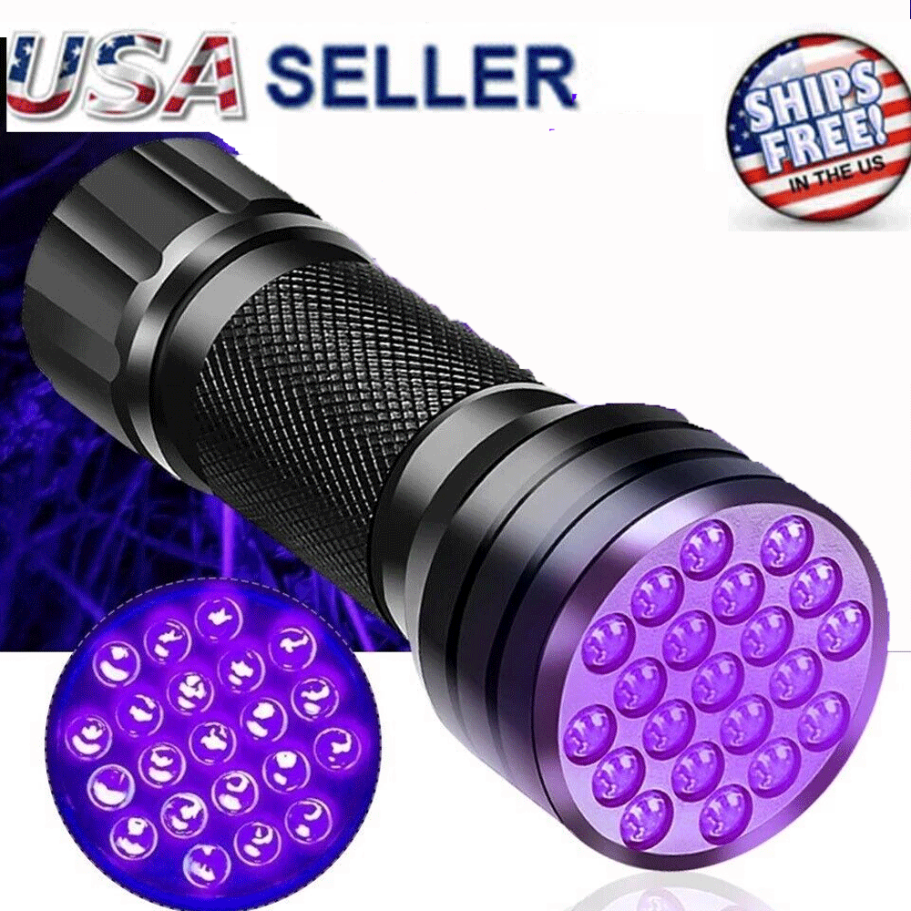 Techtongda UV 21 LED Flashlight Ultra Violet Tactical Black Light Mini Torch