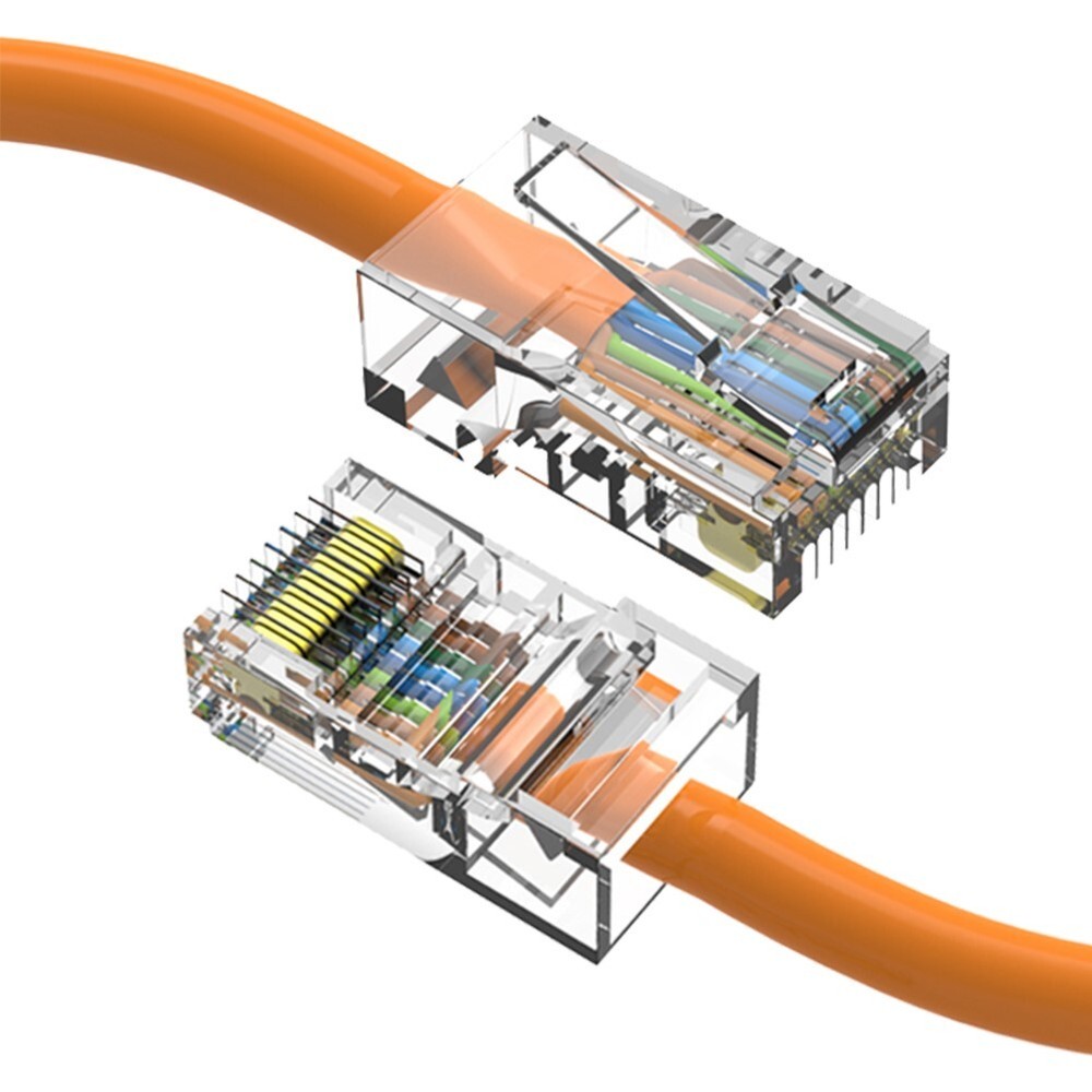 0.5FT Cat5e RJ45 Ethernet LAN Network UTP Non-Booted Patch Cable Copper Orange