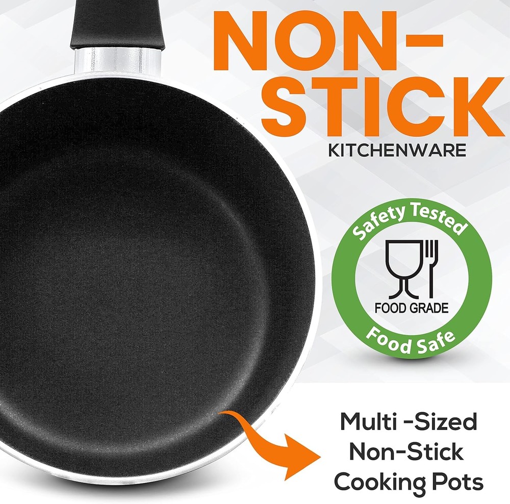 Kitchen Pots & Pans Basic Cookware Black Non-Stick Coating Inside