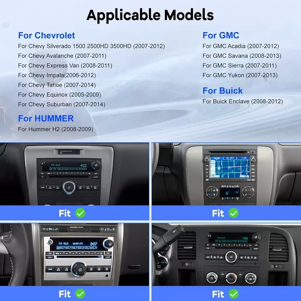For 2009-2012 Chevrolet Silverado Wifi Carplay Android 13.0 Stereo Radio GPS Nav