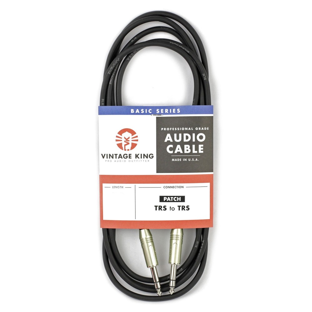 Vintage King Basic Patch Cable TRS - TRS - 2' (Demo Deal)