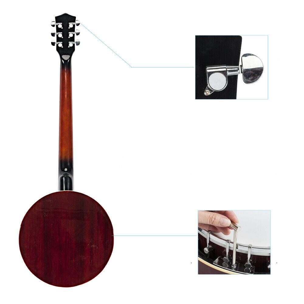 New 6 String Banjo Full Size with Closed Back 24 Brackets Head & Maple Neck