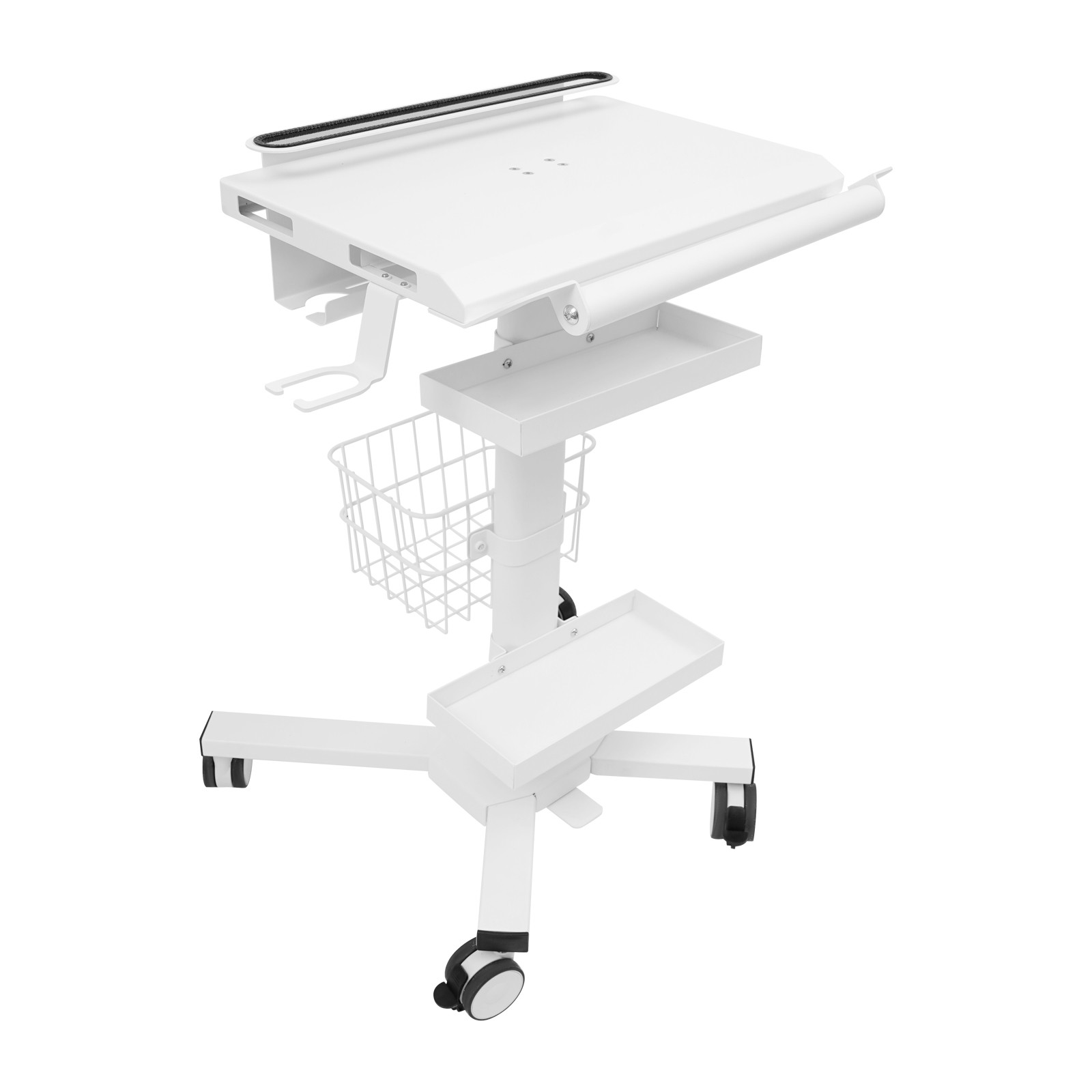 Medical Laptop Workstation Cart With Scanner Holder Storage For Hospital Clinic