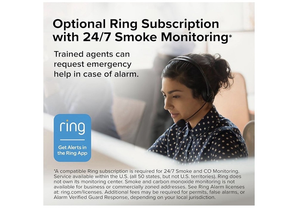 Kidde Smart Smoke Detector Ring App Enabled Hardwired Alarm AA Battery Backup