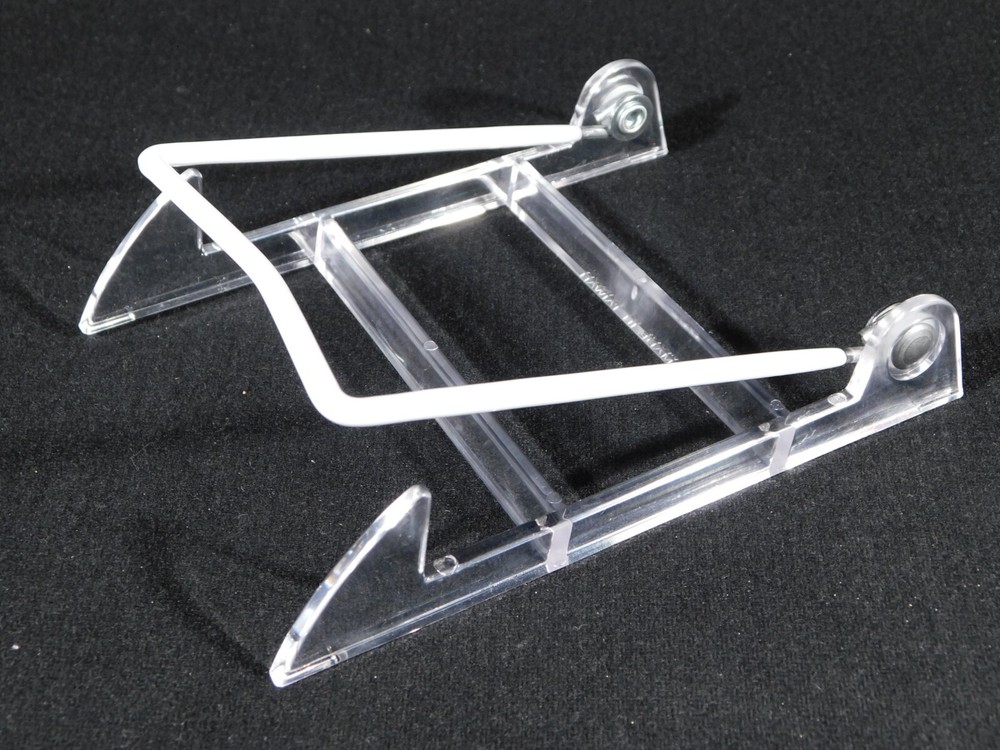 Easel Display Stand Medium Size ADJUSTABLE White Back Clear Base