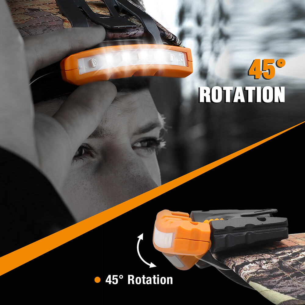 EverBrite 2-Pack Rechargeable Hat Light, IPX4 Waterproof Clip w/Memory Function