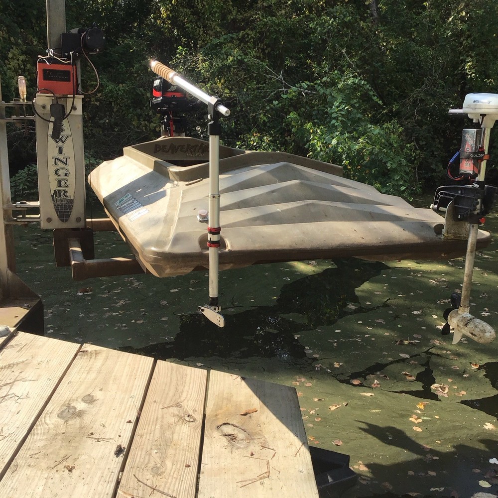 Custom built transducer pole setup Livescope active target laser