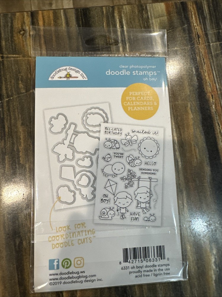 Doodlebug Oh Boy Stamp Set NIP
