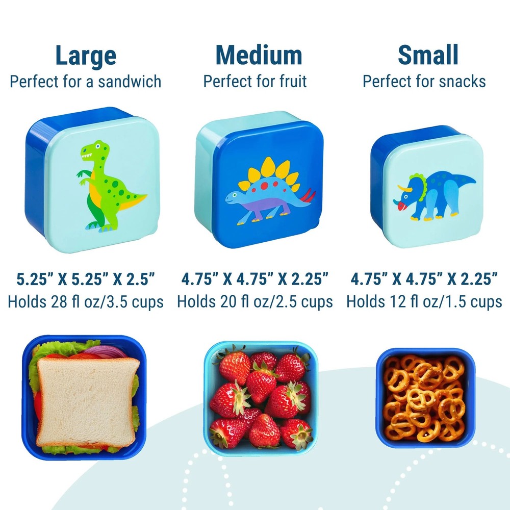 Wildkin Dinosaur Land Nested Snack Containers