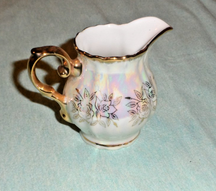 VINTAGE Fresh Iridescent China Tea Set-15 pcs-COMPLETE-Hand Painted Japan-BEAUTY