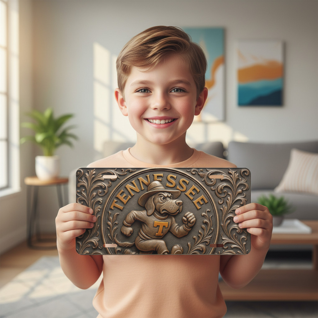 Tennessee Vols 12"x6" License Plate | Vintage Smokey Flat Surface Car Tag | Flat