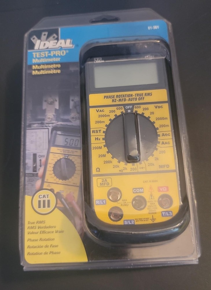 Ideal Test-Pro Contractor-Grade Multimeter 3 Phase Rotation True Rms Capacitance