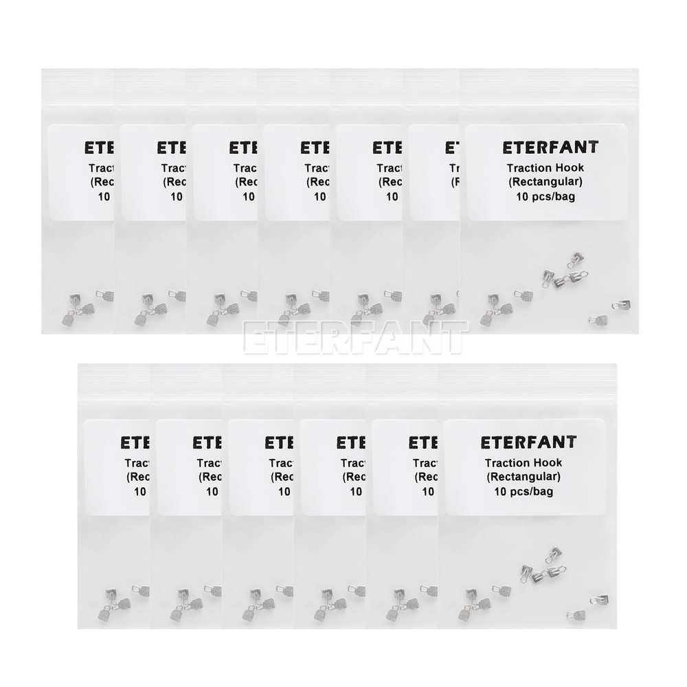 5xETERFANT Dental Orthodontic Lingual Buttons Traction Hook Bondable Rectangular
