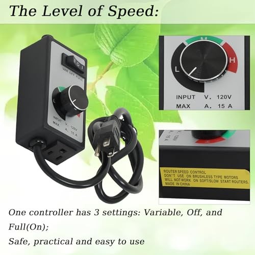 Variable Speed Controller Replacement for Router Fan Electric Motor AC 120V