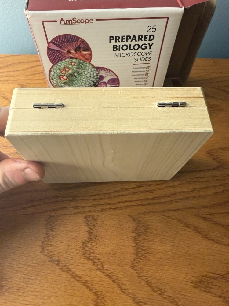 Amscope 25 Prepared Biology Microscope Slides NEW