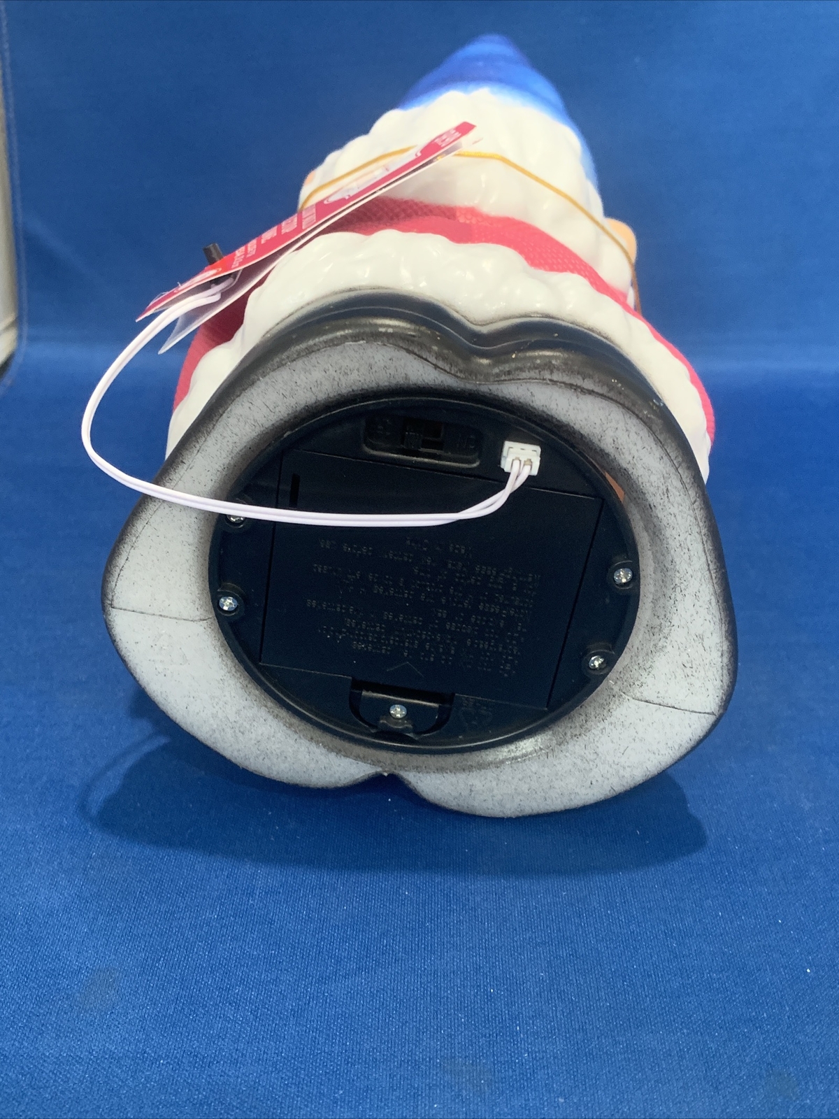 Holiday Time 11" Light Up Tabletop GNOME WITH BLUE HAT Blow Mold, New With Tag