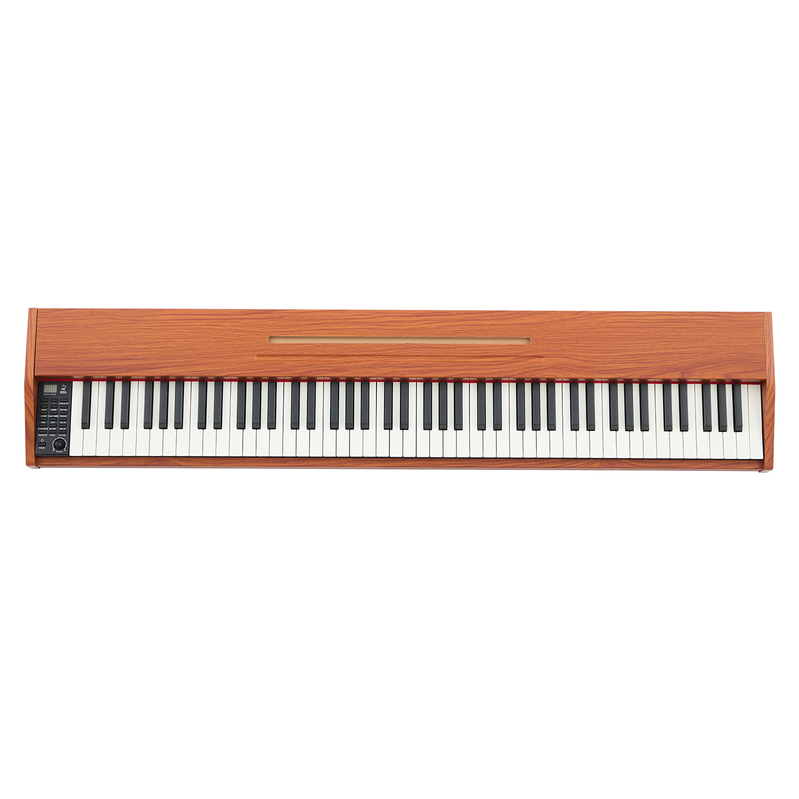 MUSTAR 88-Key Semi-Weighted Digital Piano with USB MIDI, Brown